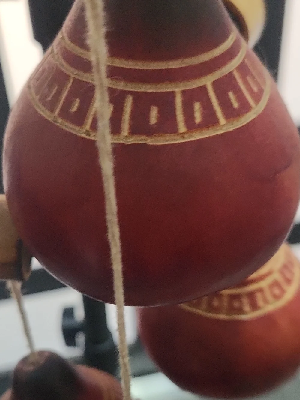 Handcrafted In Urugway Red Gourd Wall Hanging